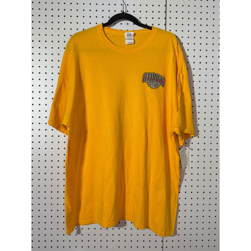 Gildan Sturgis Motor Classic‎ 2014 T-Shirt Mens 2XL Yellow Skull Graphic Rally